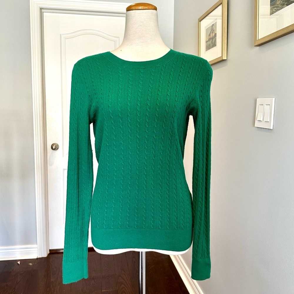 Banana Republic Vibrant Green Cable Sweater - Size S